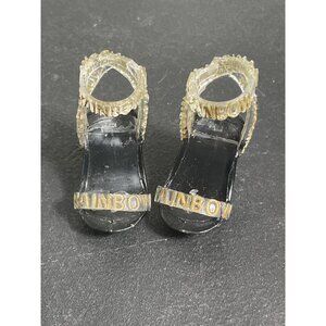 Rainbow High Doll Transparent Gold Sandal Heels Shoes